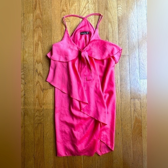 Double zero brand front bow strap mini dress light pink size small - Picture 1 of 5
